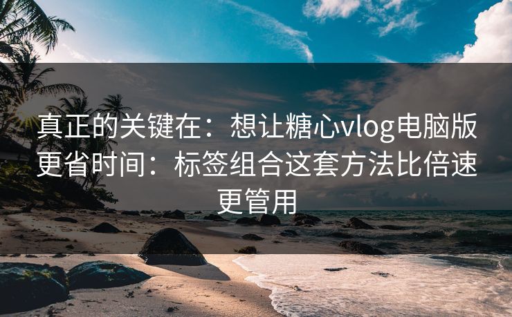 真正的关键在:想让糖心vlog电脑版更省时间:标签组合这套方法比倍速更管用 真正的关键在:想让糖心vlog电脑版更省时间:标签组合这套方法比倍速更管用