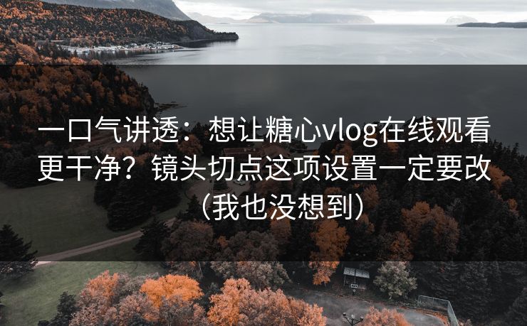 一口气讲透:想让糖心vlog在线观看更干净?镜头切点这项设置一定要改(我也没想到) 一口气讲透:想让糖心vlog在线观看更干净?镜头切点这项设置一定要改(我也没想到)