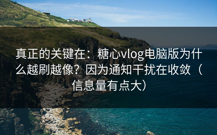 真正的关键在：糖心vlog电脑版为什么越刷越像？因为通知干扰在收敛（信息量有点大）