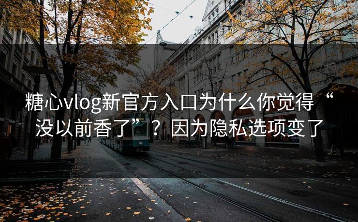 糖心vlog新官方入口为什么你觉得“没以前香了”？因为隐私选项变了