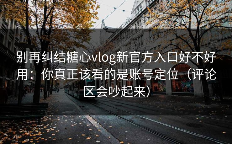 别再纠结糖心vlog新官方入口好不好用：你真正该看的是账号定位（评论区会吵起来）